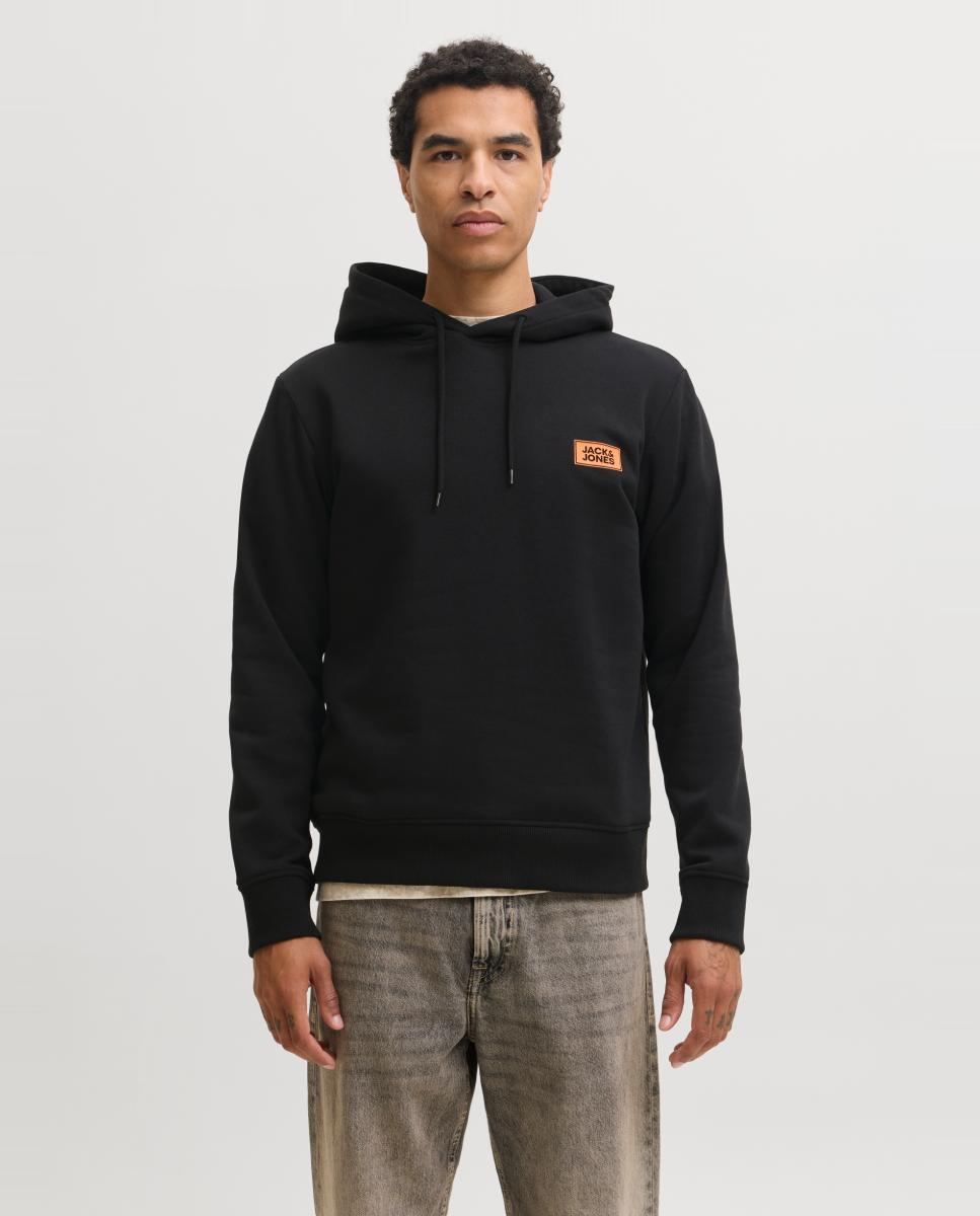 Imagen 0 de Sudadera de hombre con capucha y print frontal Negro