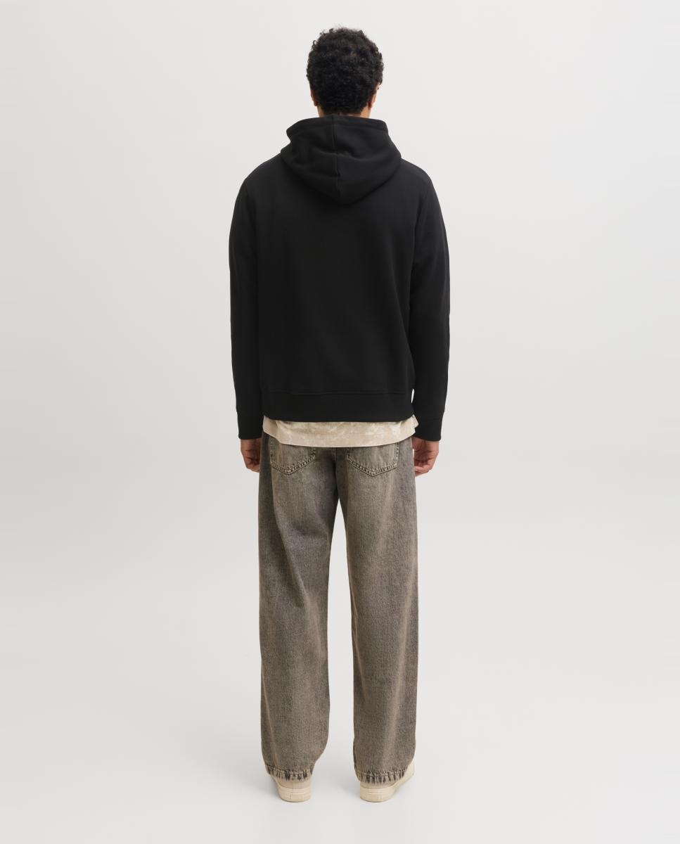 Sudadera de hombre con capucha y print frontal - Jack & Jones - Negro Negro-2