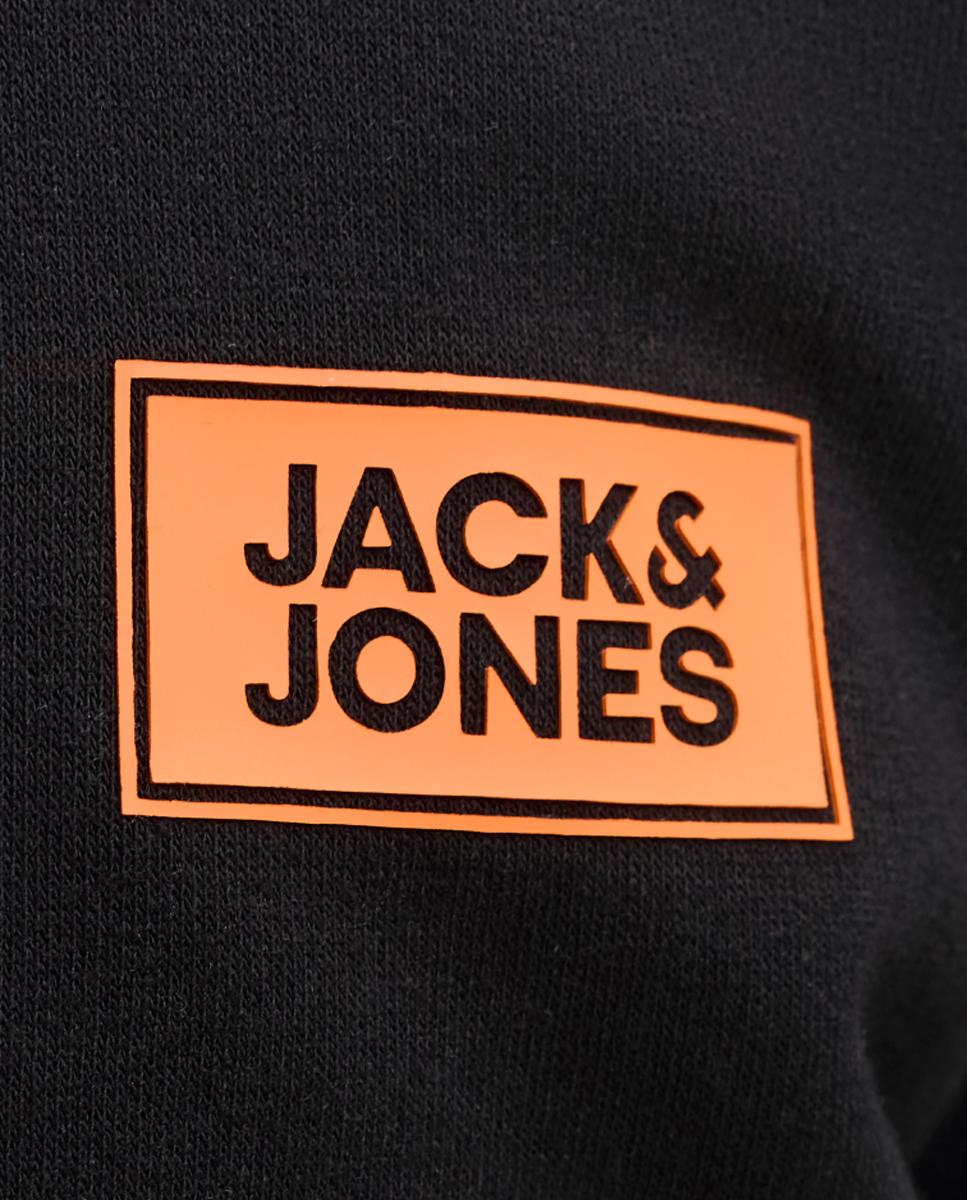Sudadera de hombre con capucha y print frontal - Jack & Jones - Negro Negro-4