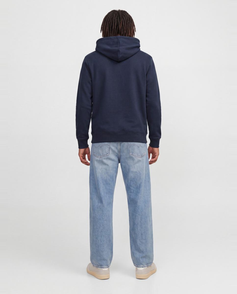 Sudadera de hombre con capucha y print frontal - Jack & Jones - Azul Azul-2