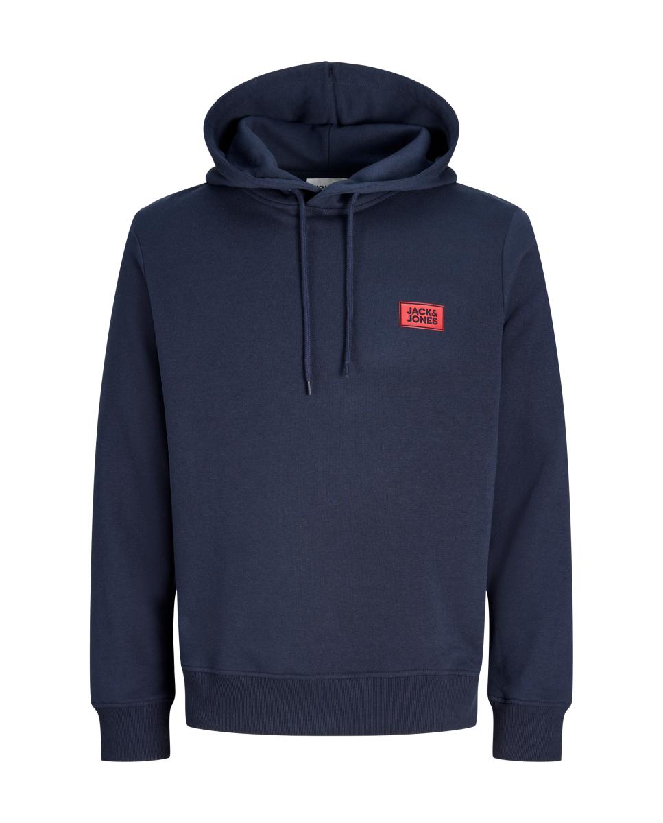 Sudadera de hombre con capucha y print frontal - Jack & Jones - Azul Azul-7