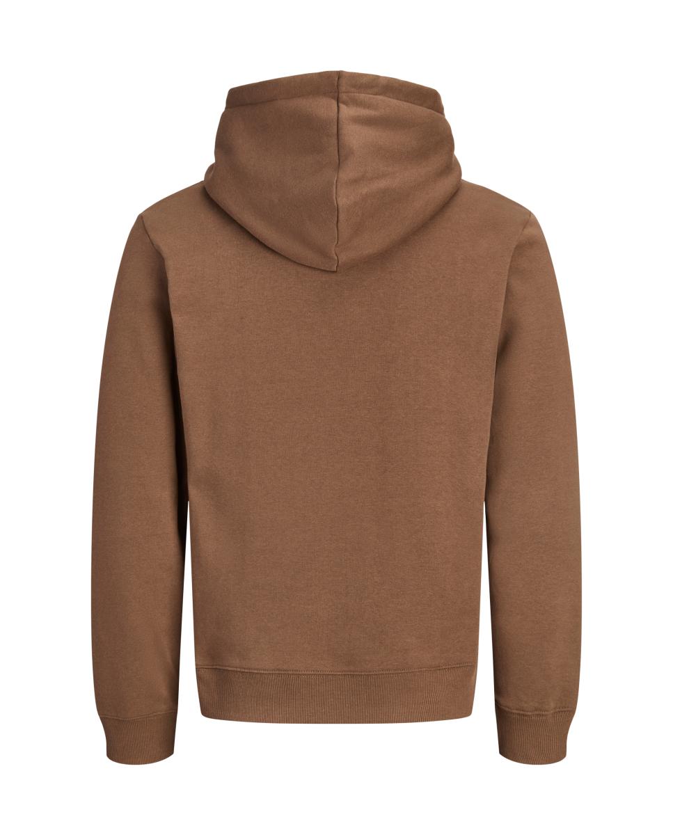 Sudadera de hombre con capucha y print frontal - Jack & Jones - Marrón Marrón-2