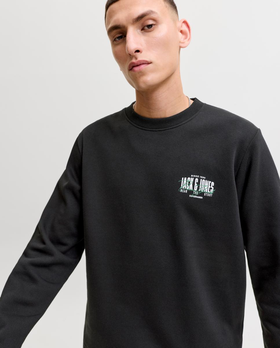 Sudadera de hombre con cuello redondo - Jack & Jones - Negro Negro-3