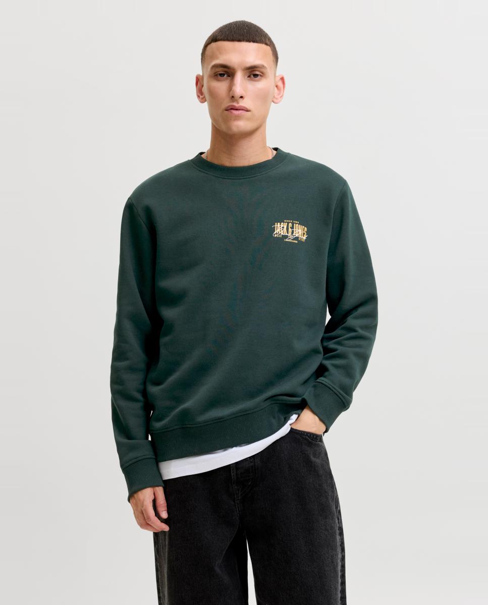 Sudadera de hombre con cuello redondo - Jack & Jones - Verde Verde-1