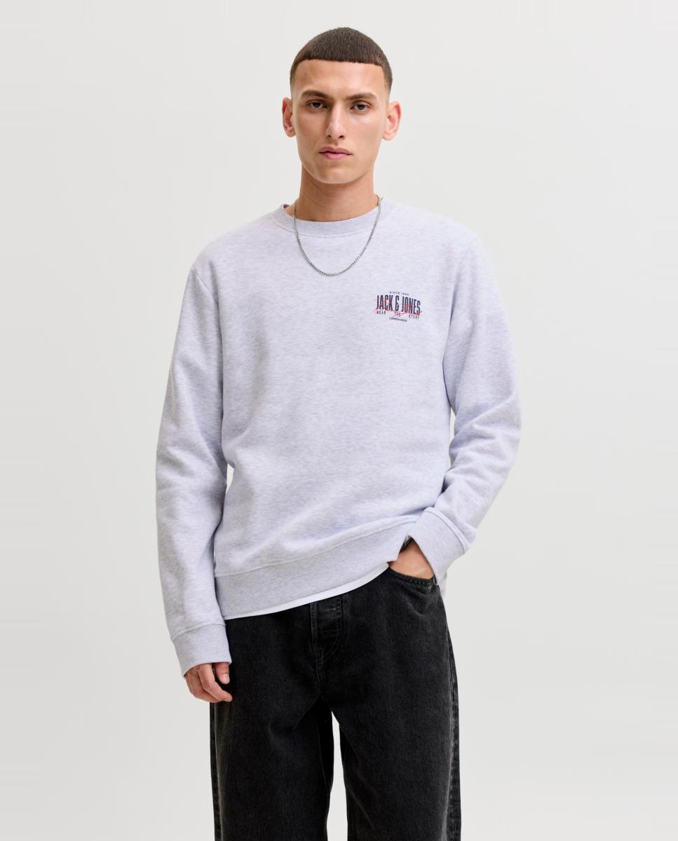 Sudadera de hombre con cuello redondo - Jack & Jones - Gris claro Gris claro-1