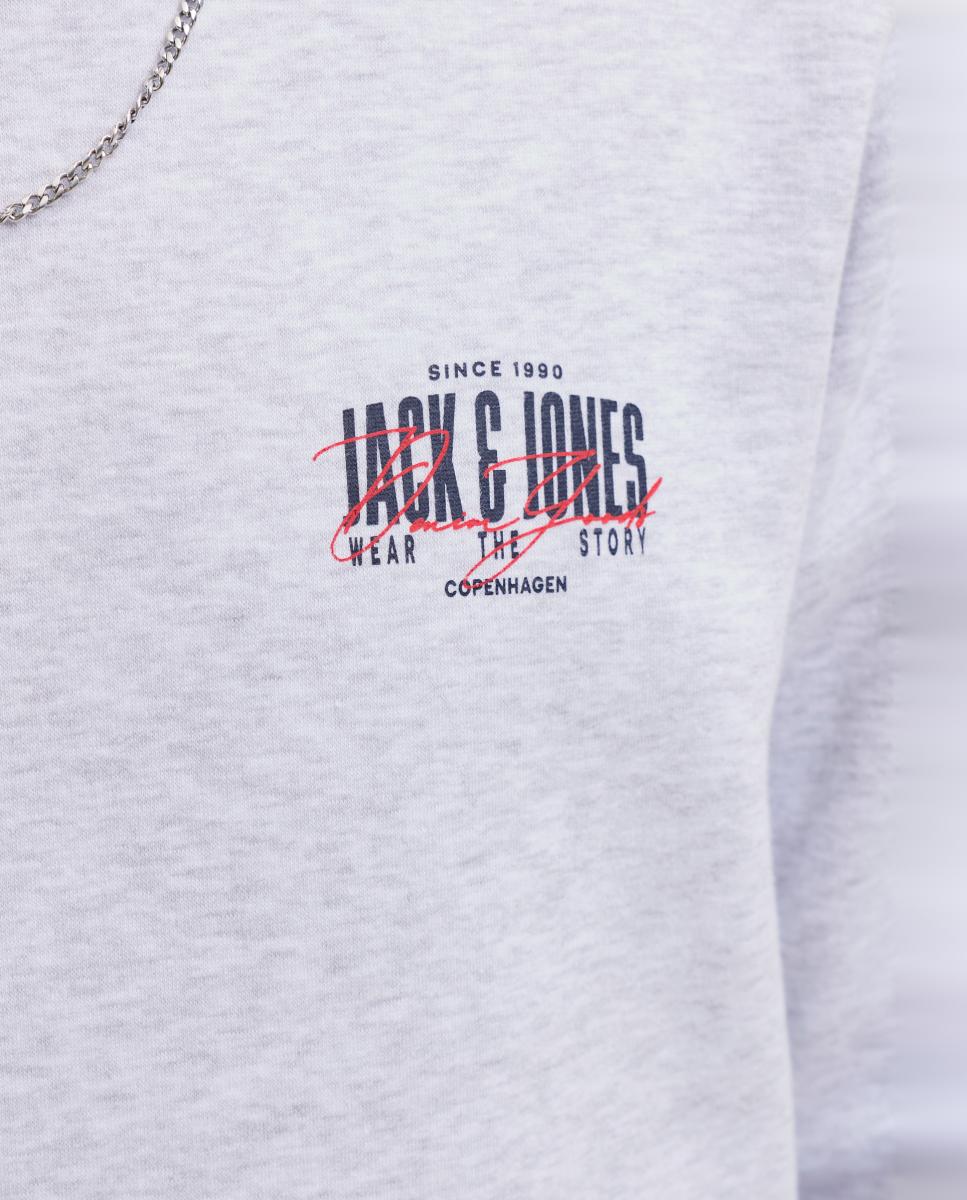 Sudadera de hombre con cuello redondo - Jack & Jones - Gris claro Gris claro-4