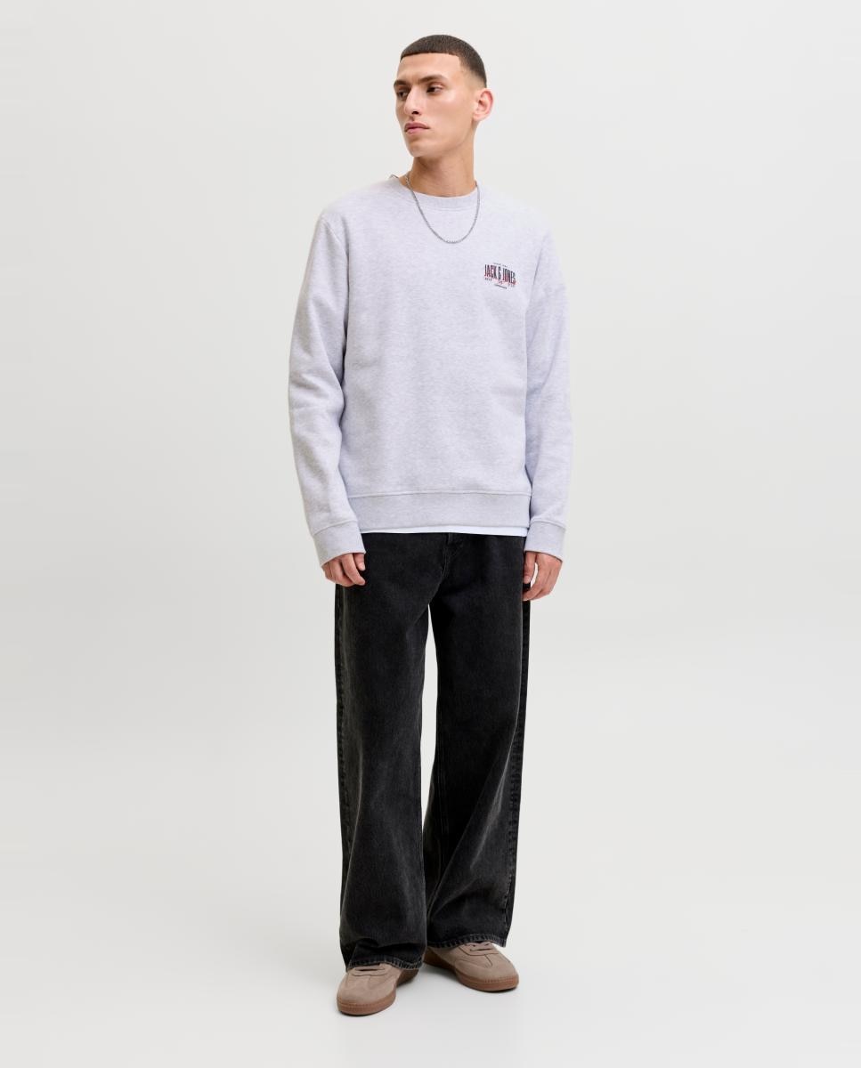 Sudadera de hombre con cuello redondo - Jack & Jones - Gris claro Gris claro-8