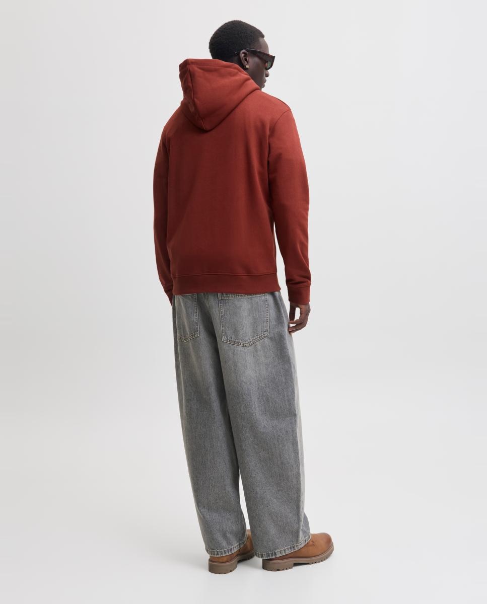 Sweatshirt com Capuz e Estampado à Frente Vermelho-2