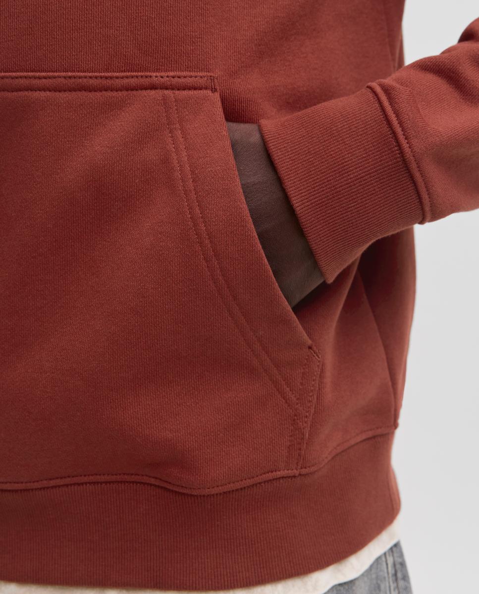 Sweatshirt com Capuz e Estampado à Frente Vermelho-5