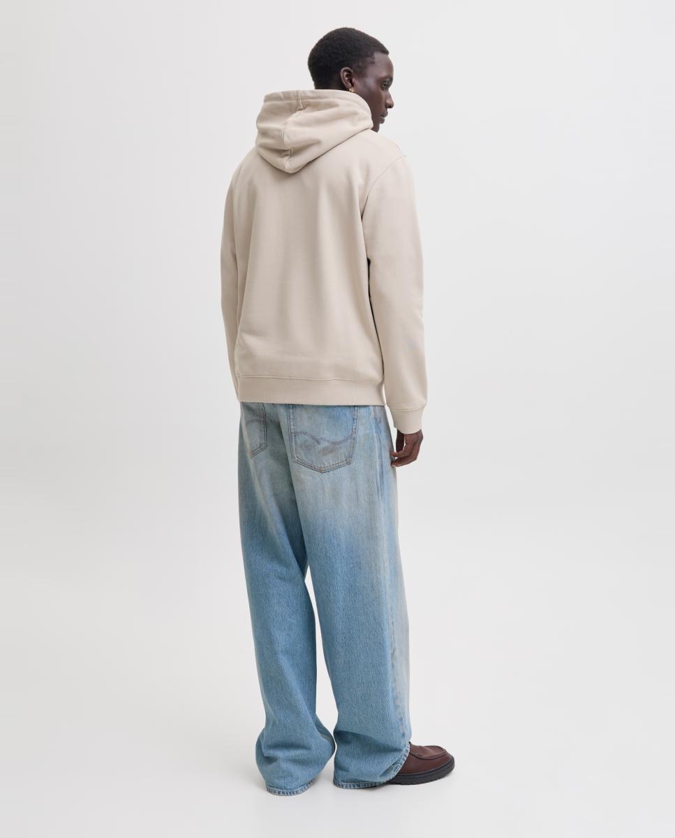 Sweatshirt com Capuz e Estampado à Frente Creme-2