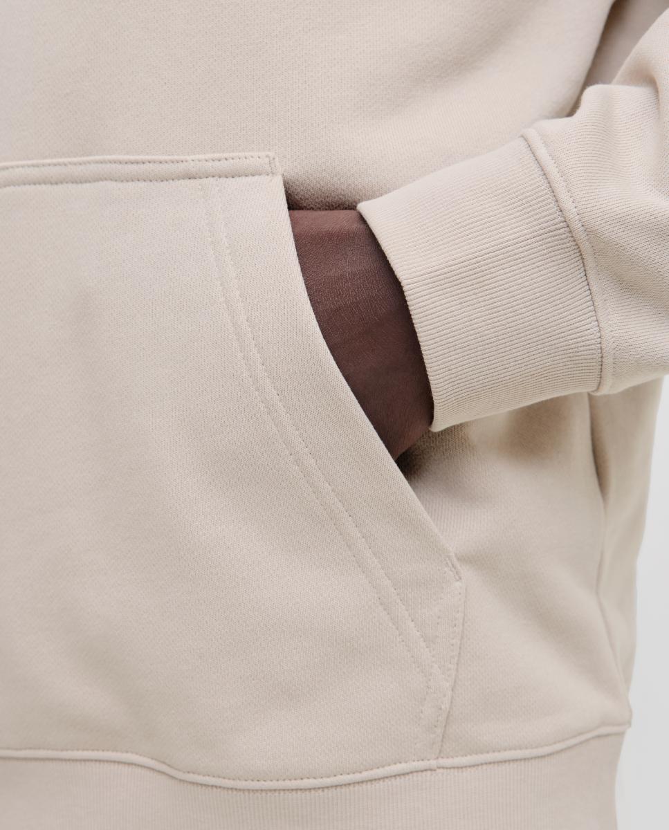 Sweatshirt com Capuz e Estampado à Frente Creme-5