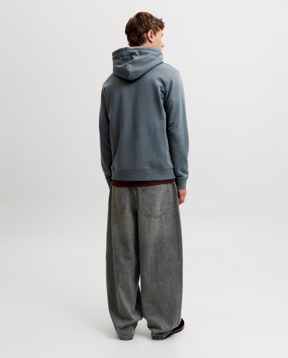 Sweatshirt com Capuz e Estampado à Frente Azul-2