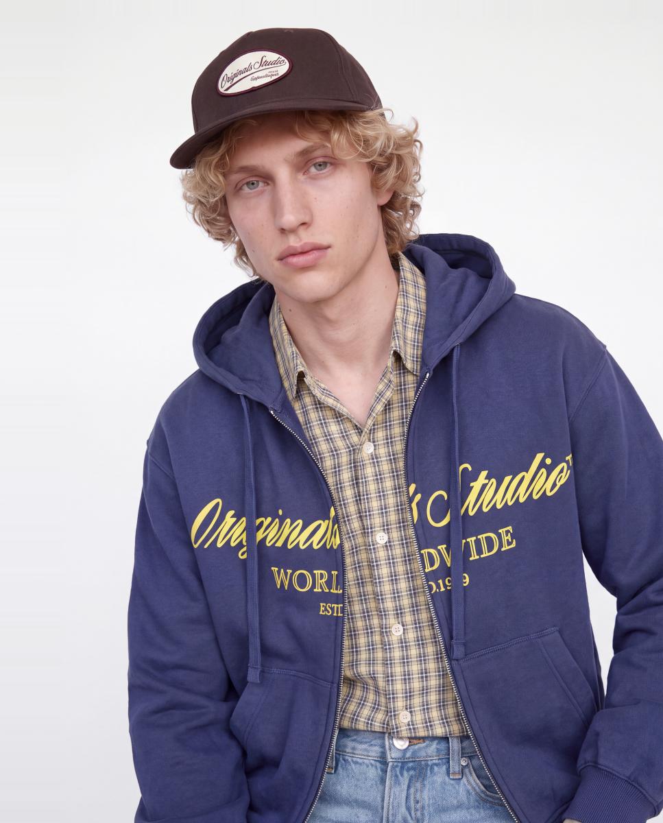 Sudadera de hombre con cremallera y capucha - Jack & Jones - Azul Azul-3