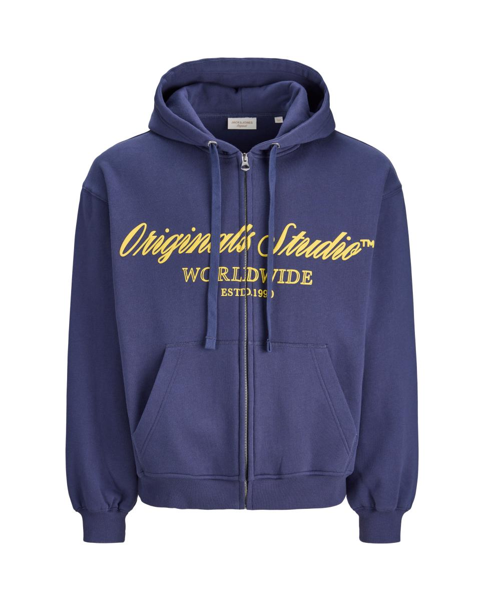 Sudadera de hombre con cremallera y capucha - Jack & Jones - Azul Azul-5