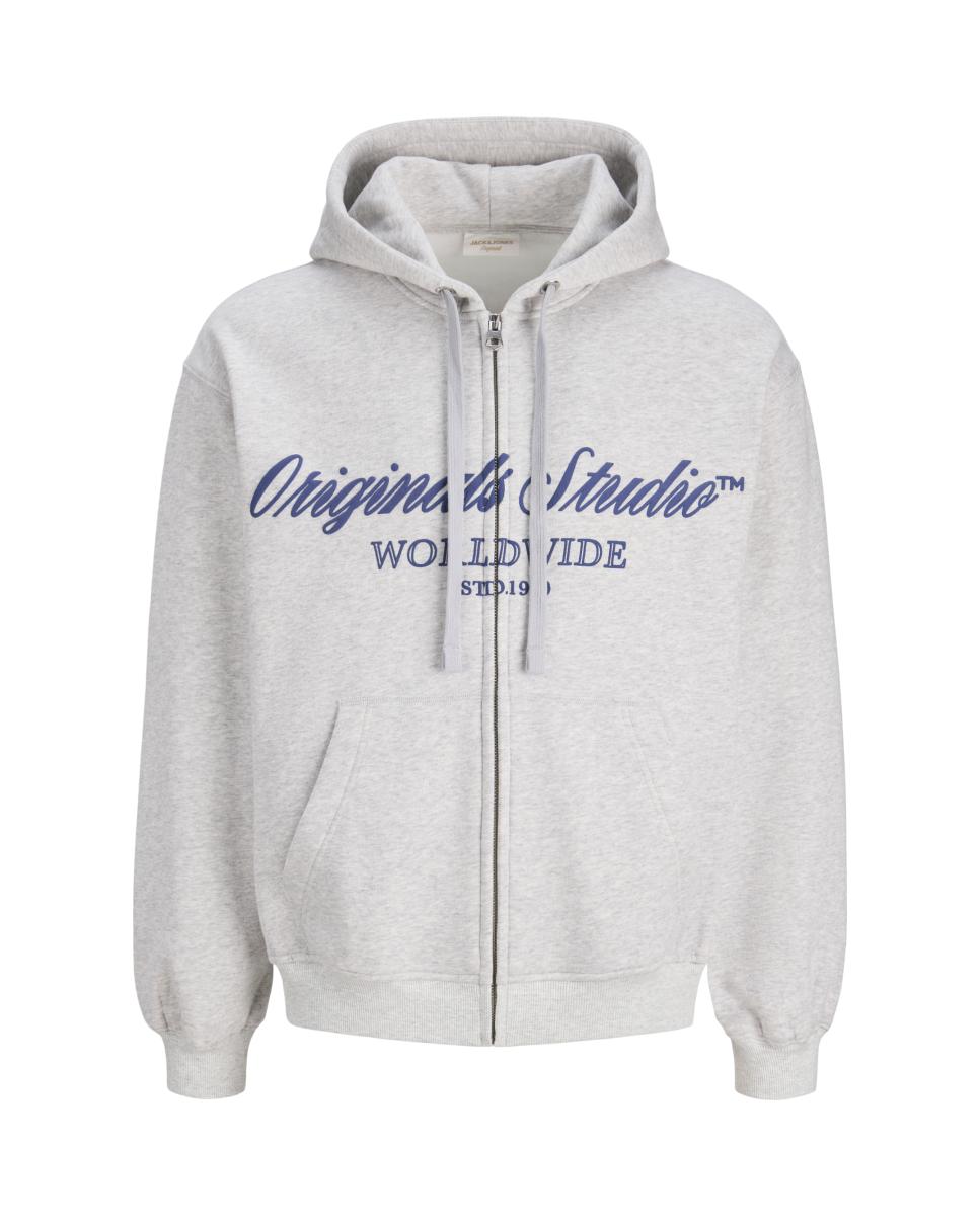Imagen 0 de Sudadera de hombre con cremallera y capucha Gris claro