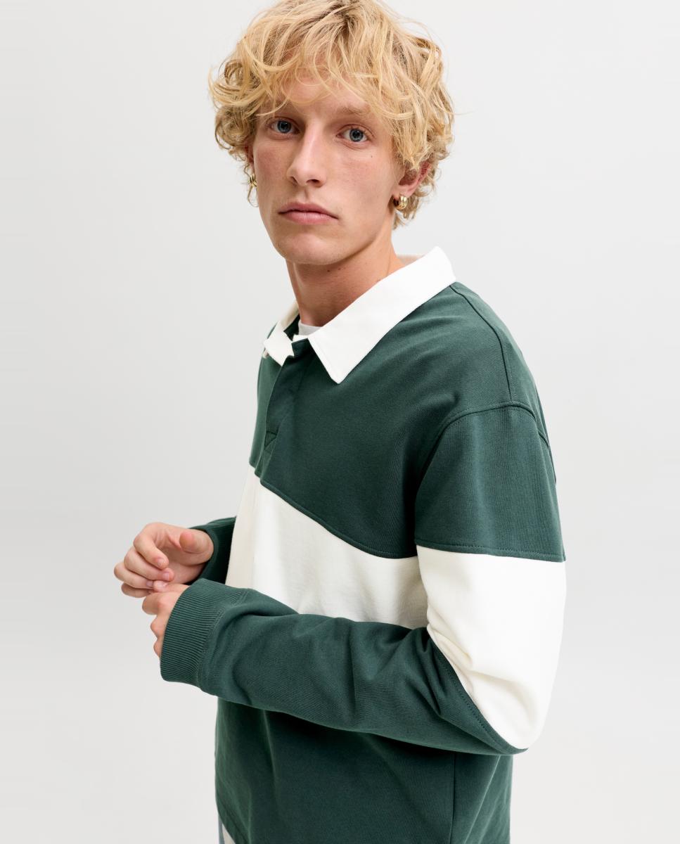 Polo de hombre de manga larga - Jack & Jones - Verde Verde-3