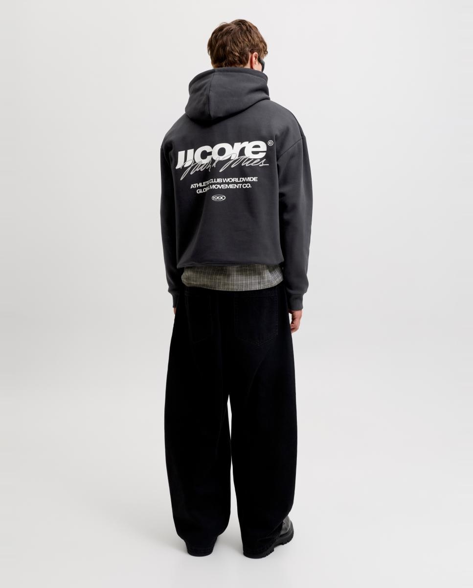 Imagen 2 de Sudadera de hombre con capucha y bolsillo - Jack & Jones - Negro Negro