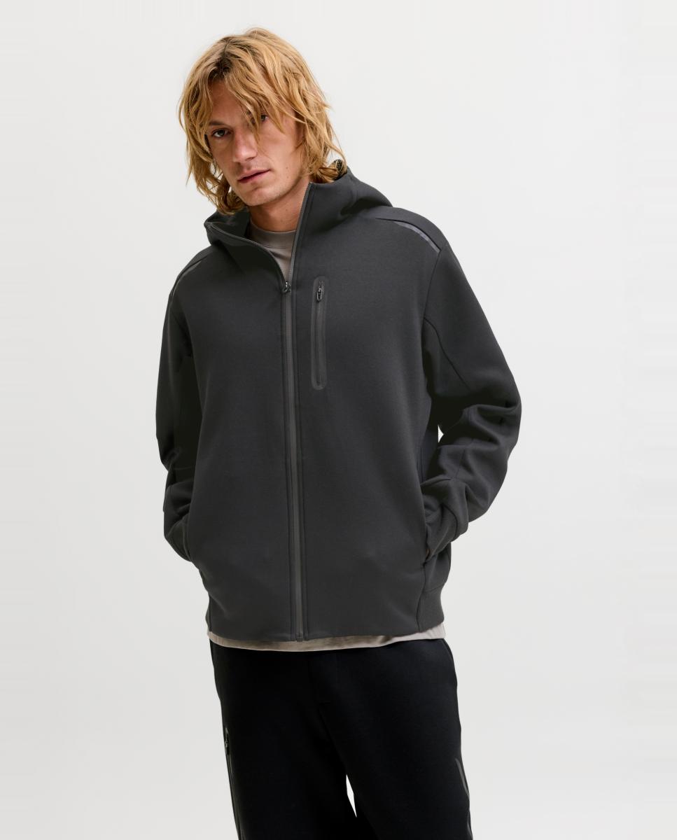 Sudadera de hombre con cremallera y capucha - Jack & Jones - Negro Negro-1