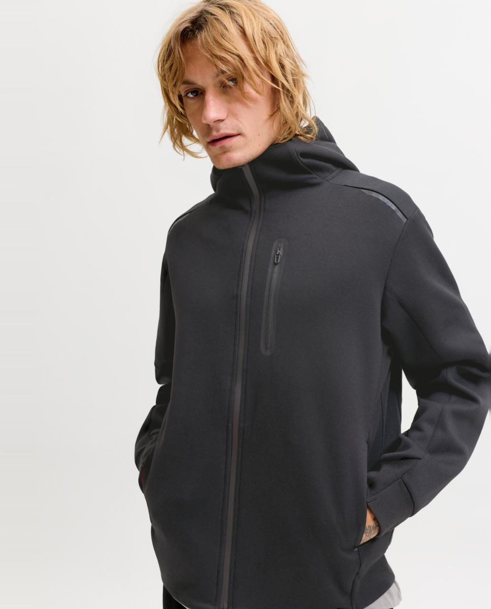 Sudadera de hombre con cremallera y capucha - Jack & Jones - Negro Negro-3