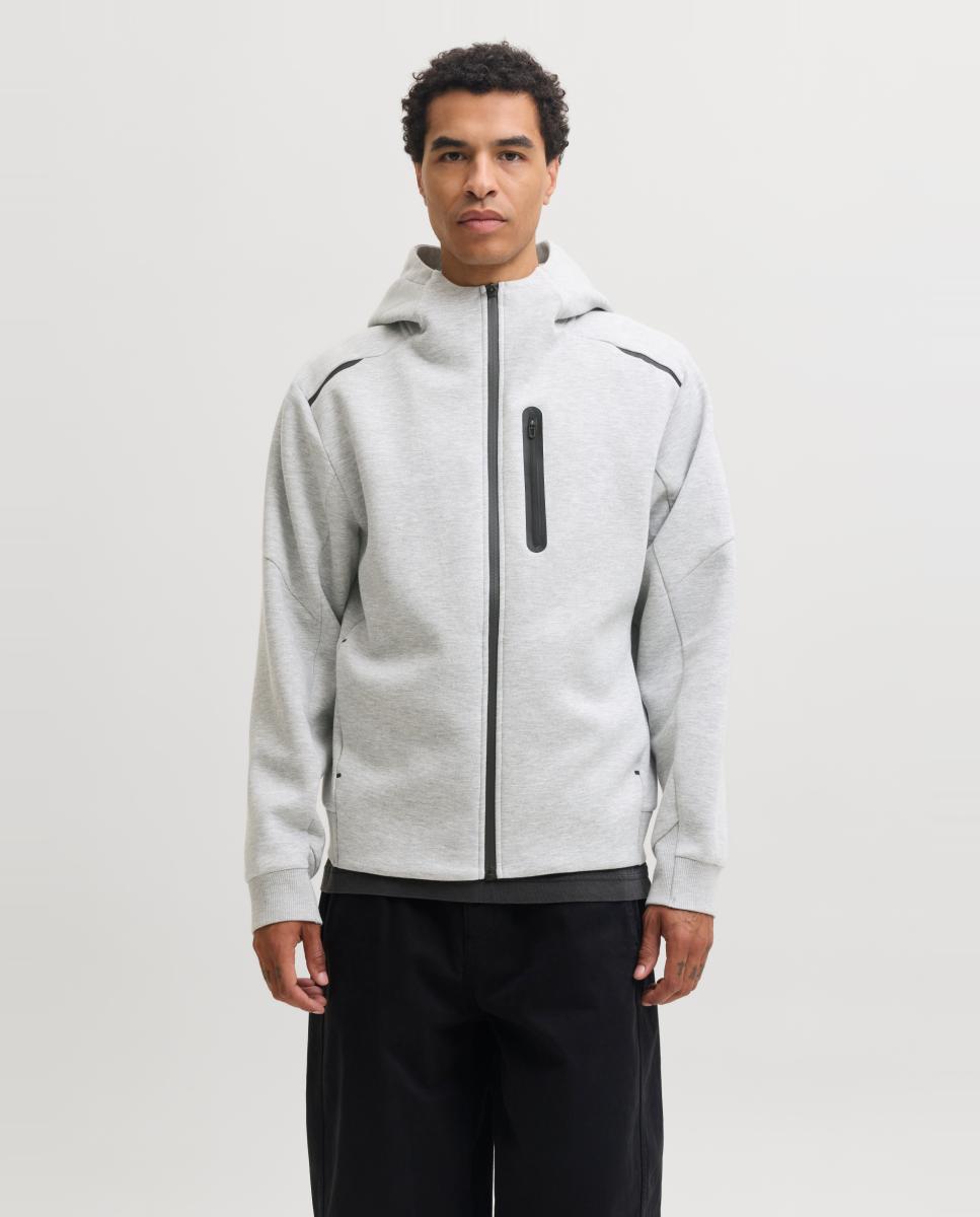 Imagen 0 de Sudadera de hombre con cremallera y capucha Gris claro