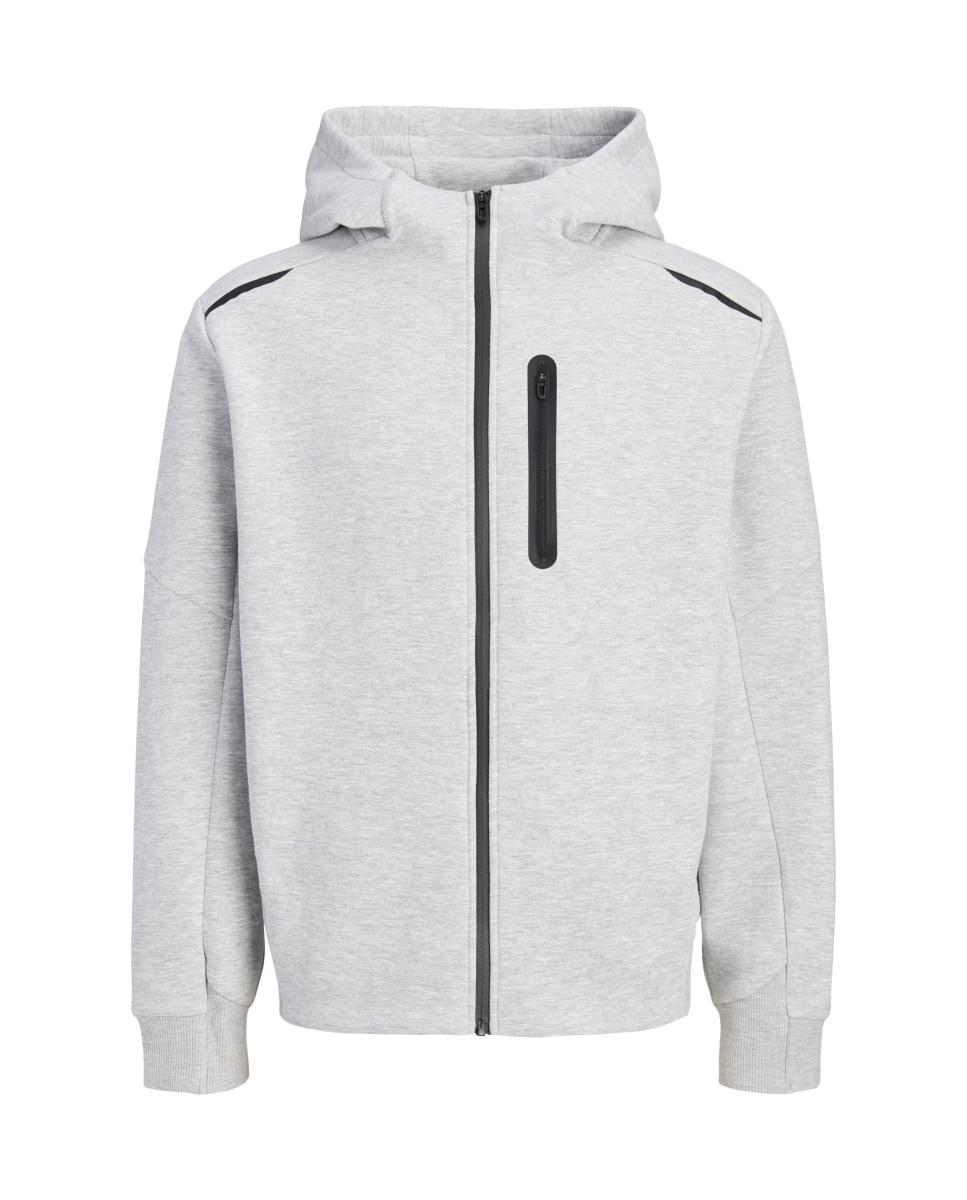 Sudadera de hombre con cremallera y capucha - Jack & Jones - Gris claro Gris claro-5