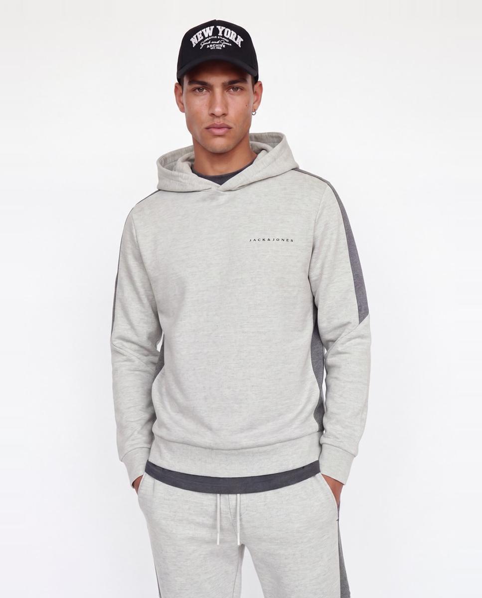 Sudadera de hombre con capucha - Jack & Jones - Gris claro Gris claro-1