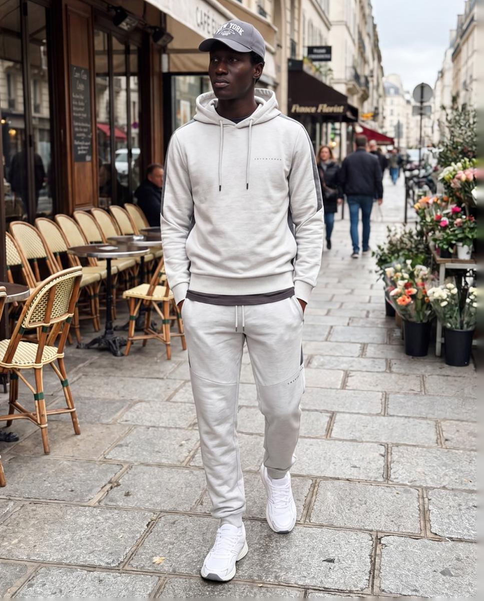 Sudadera de hombre con capucha - Jack & Jones - Gris claro Gris claro-4