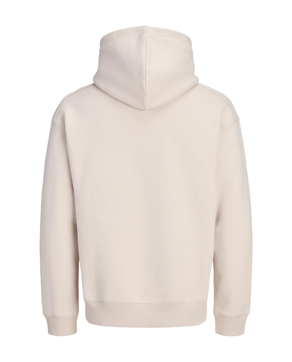 Sudadera de hombre con capucha, bolsillo y bordado - Jack & Jones - Crema Crema-2