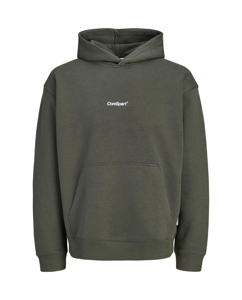 Imagen 0 de Sudadera de hombre con capucha, bolsillo y bordado Verde