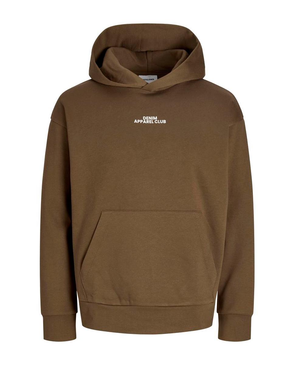 Sudadera de hombre con capucha y print trasero - Jack & Jones - Marrón Marrón-1