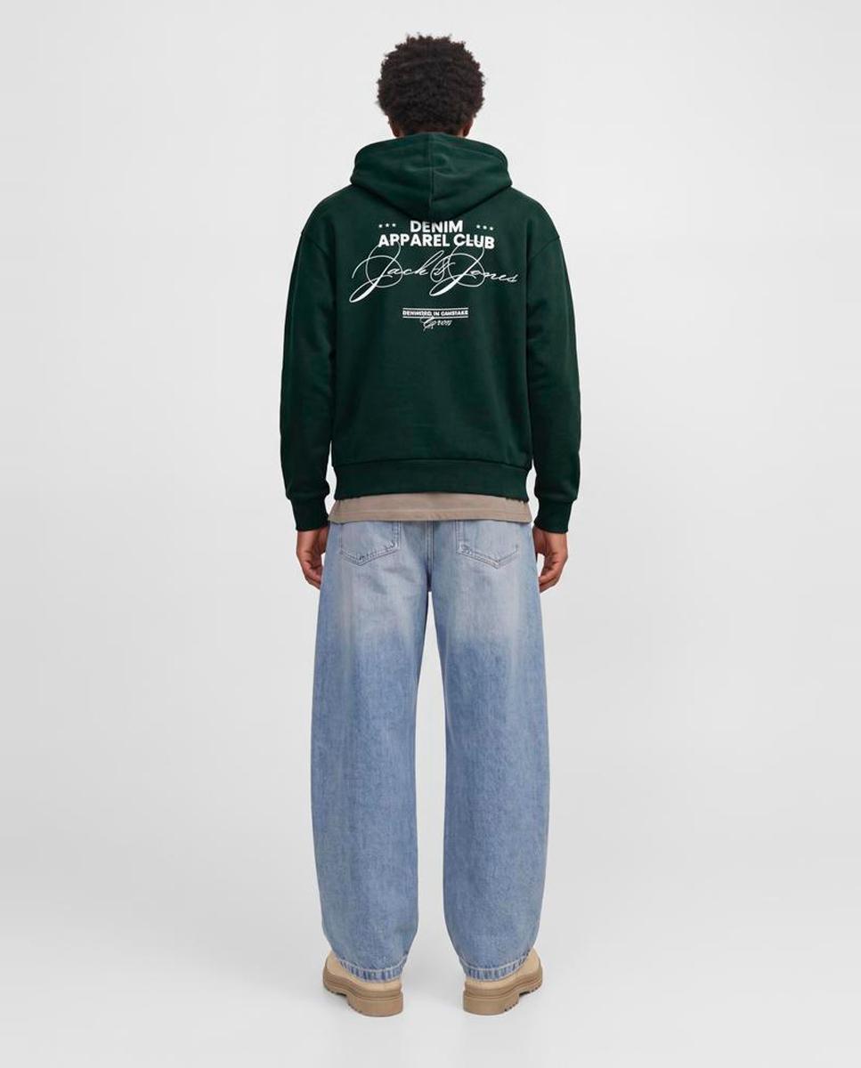 Sudadera de hombre con capucha y print trasero - Jack & Jones - Verde Verde-2