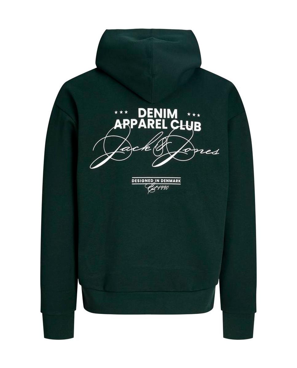 Sudadera de hombre con capucha y print trasero - Jack & Jones - Verde Verde-5