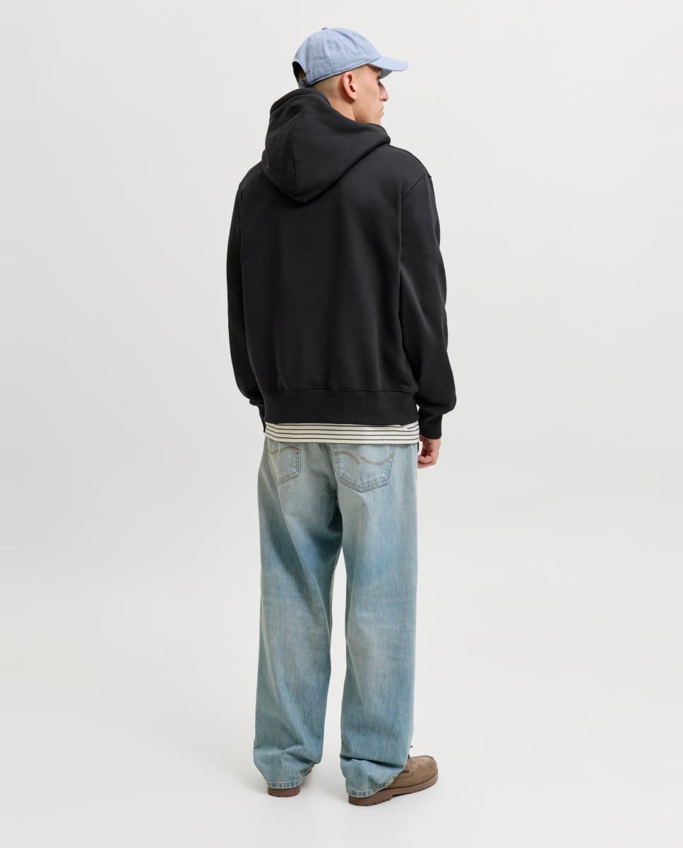 Sudadera de hombre con capucha y bolsillo frontal - Jack & Jones - Negro Negro-2