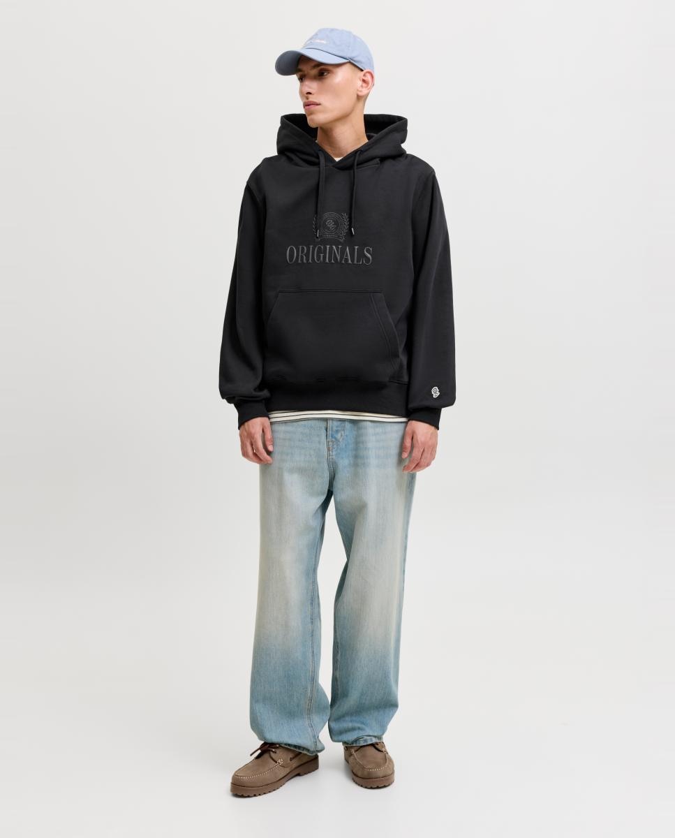 Sudadera de hombre con capucha y bolsillo frontal - Jack & Jones - Negro Negro-8