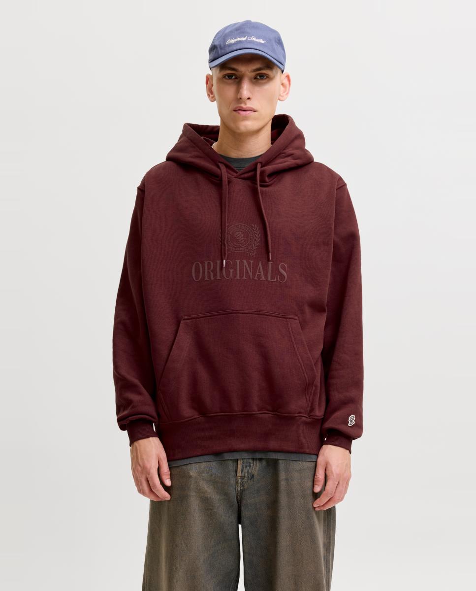 Sudadera de hombre con capucha y bolsillo frontal - Jack & Jones - Marrón Marrón-1