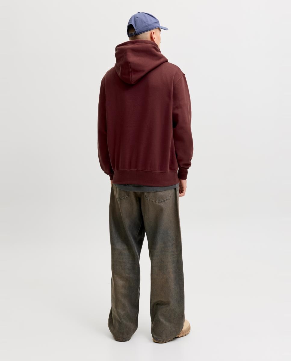 Sudadera de hombre con capucha y bolsillo frontal - Jack & Jones - Marrón Marrón-2