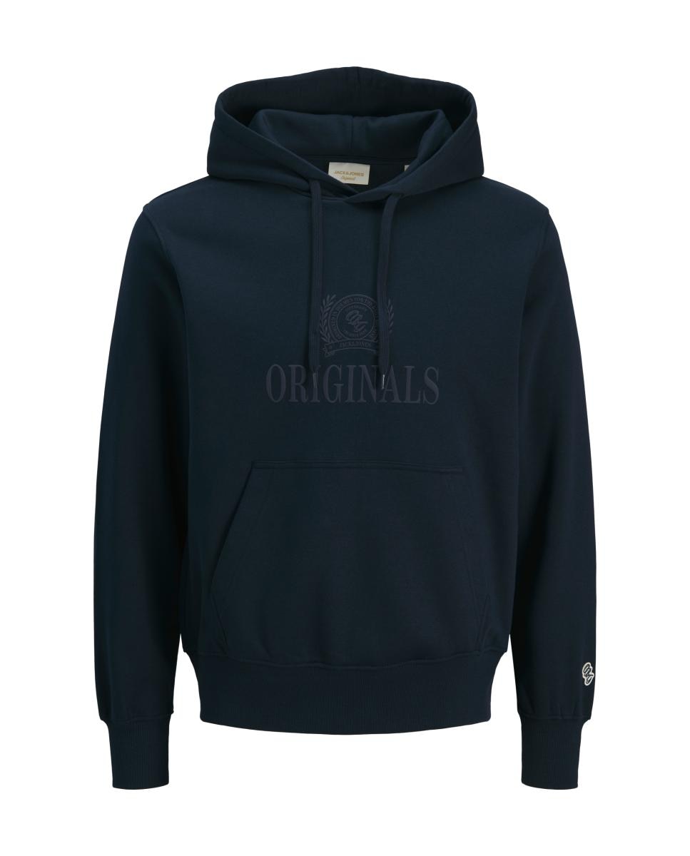Sudadera de hombre con capucha y bolsillo frontal - Jack & Jones - Azul marino Azul marino-6