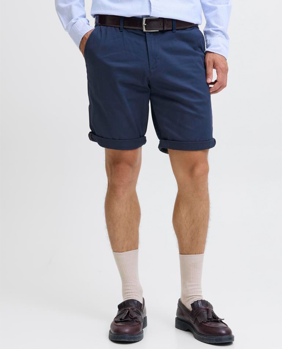 Bermudas chino de algodão BCI azul-marinho Azul-marinho-2