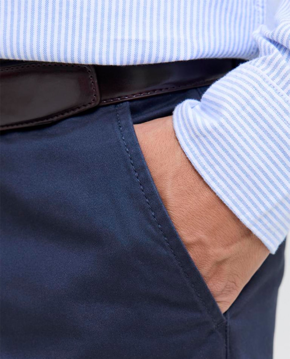 Bermudas chino de algodão BCI azul-marinho Azul-marinho-5