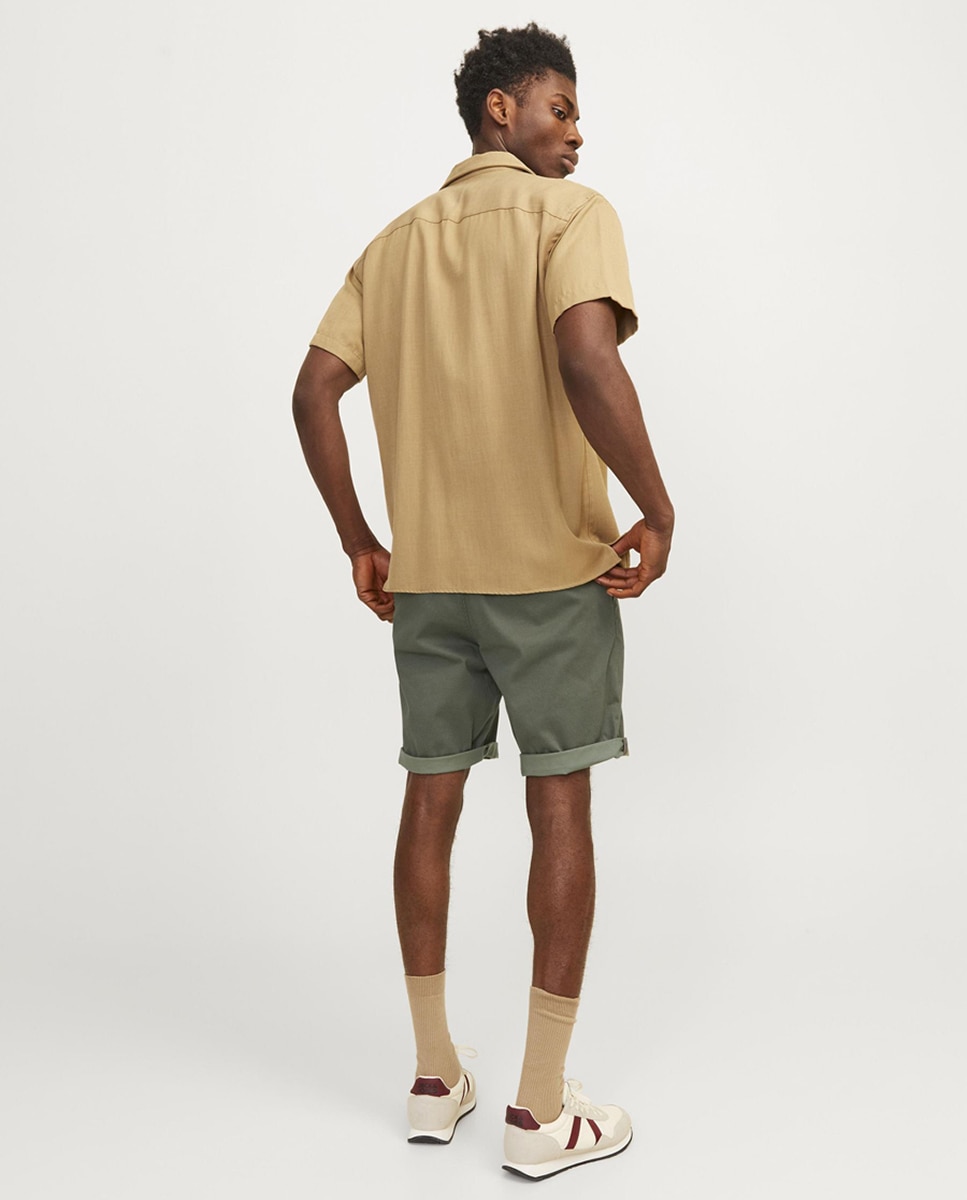 Bermudas Chino com Estampado Verde-2