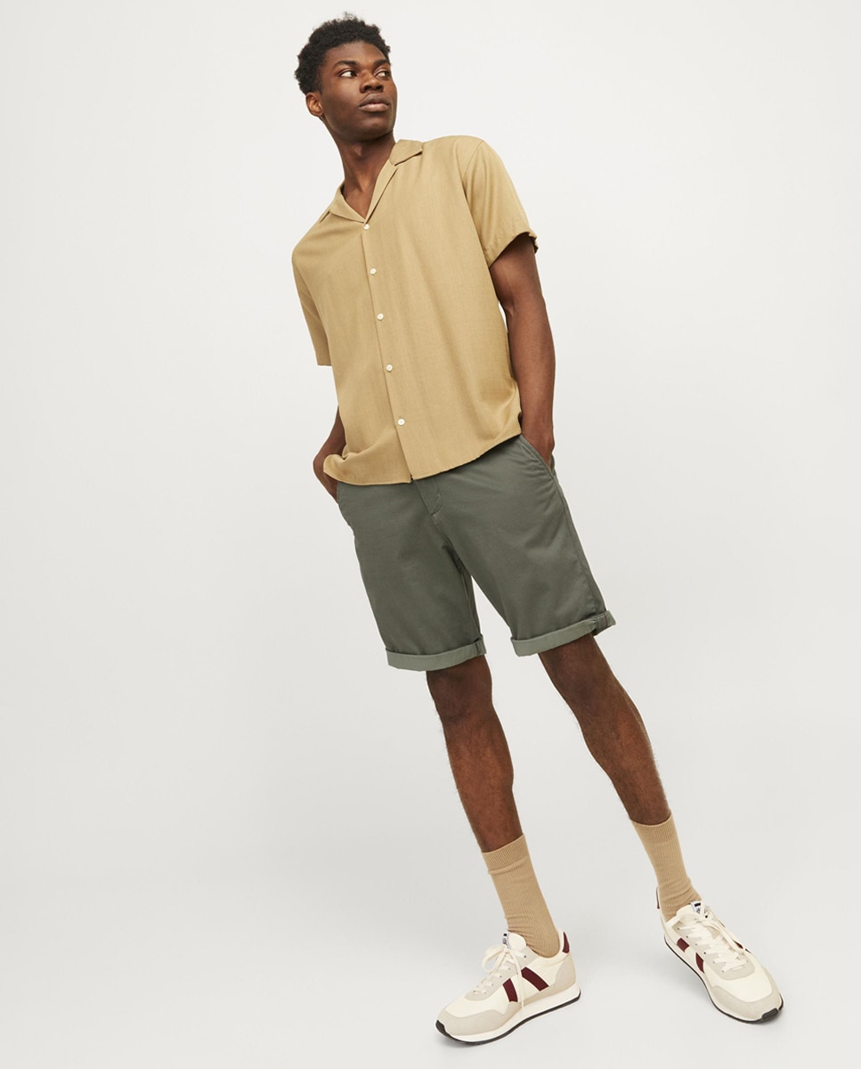 Bermudas Chino com Estampado Verde-3