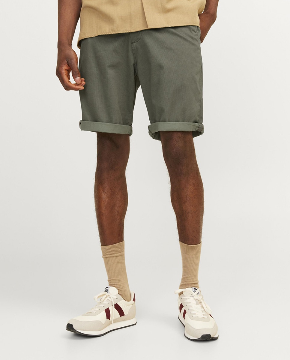 Bermudas Chino com Estampado Verde-4