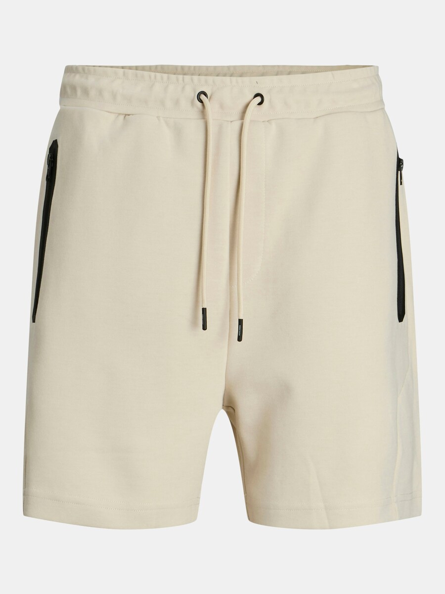 Bermudas com Bolsos Laterais em Contraste Bege-4