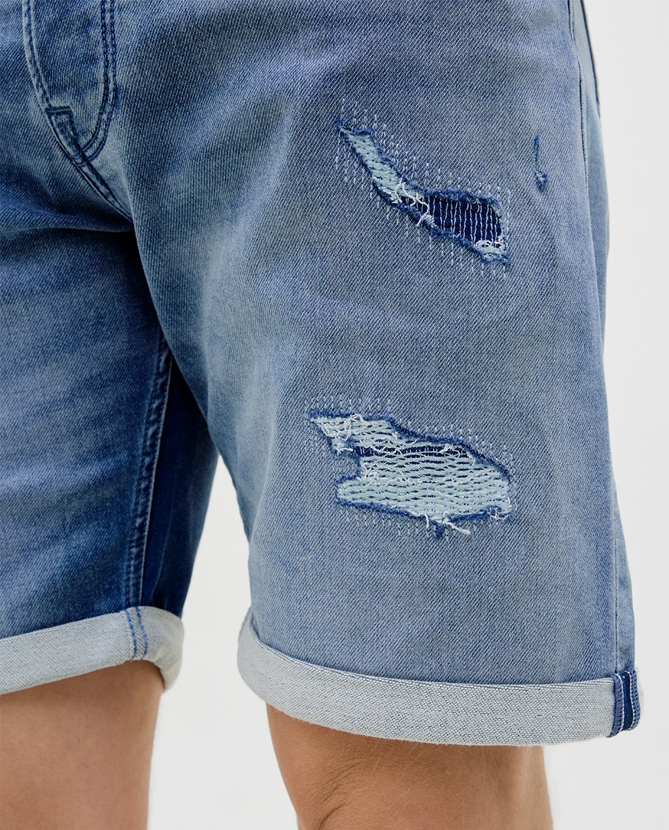 Bermudas de Ganga Regular Fit Azul-4