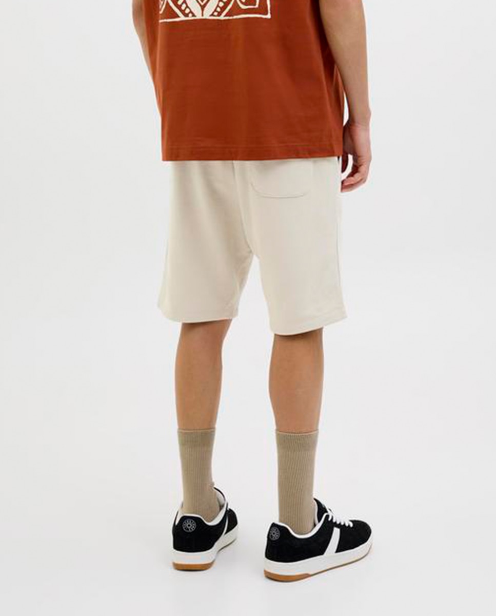 Bermudas Tipo Joggers Bege-3
