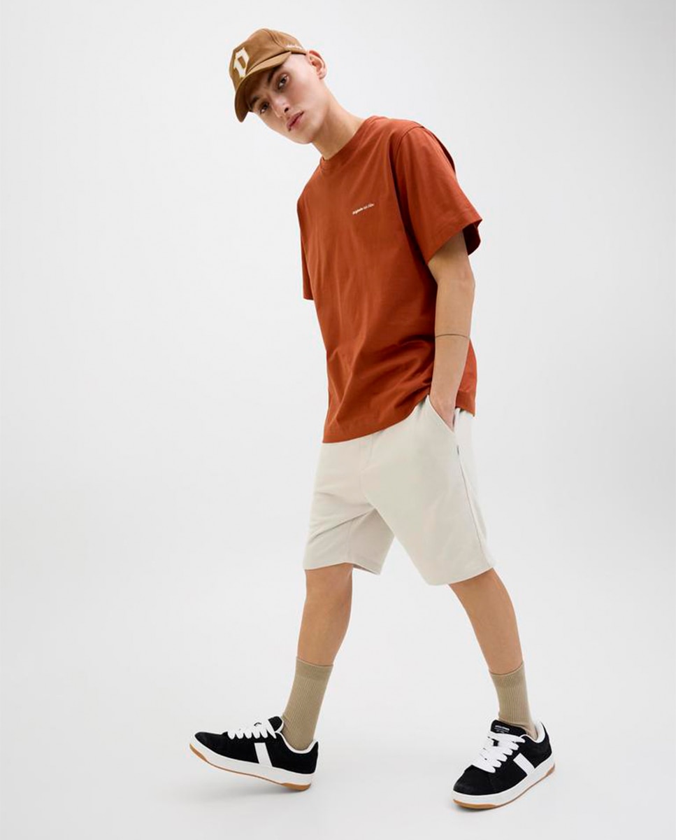 Bermudas Tipo Joggers Bege-4