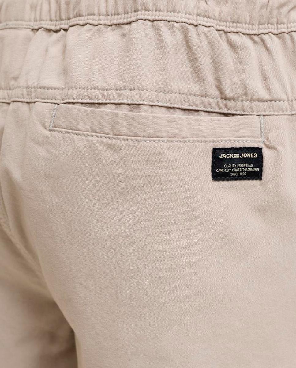 Bermudas Tipo Joggers Bege-5