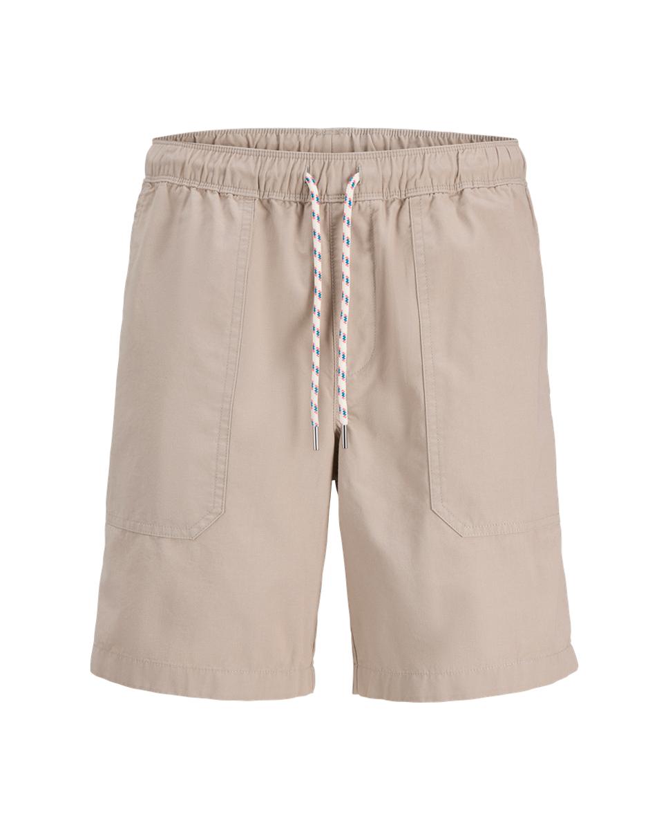 Bermudas Tipo Joggers Bege-6