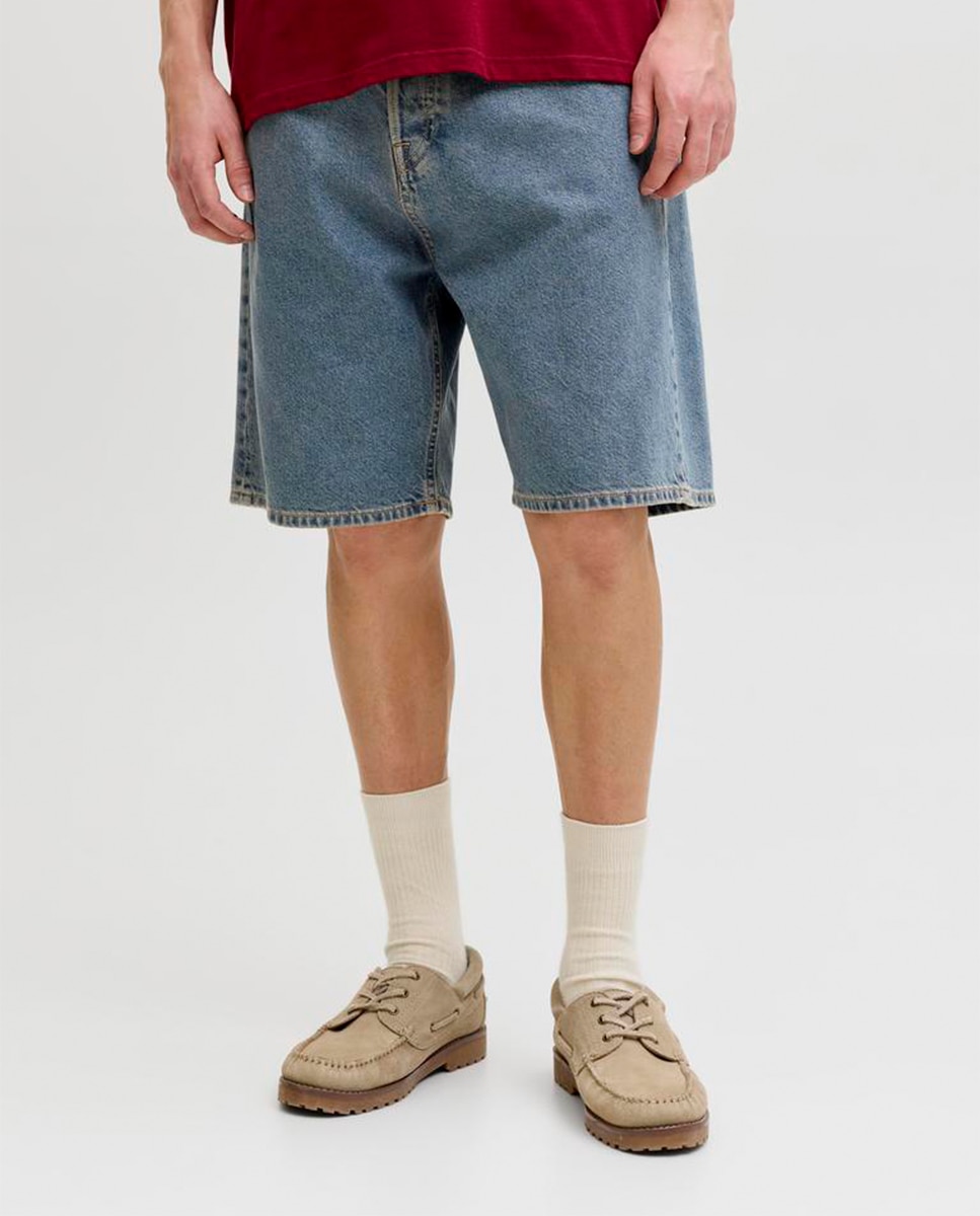 Bermudas de Ganga Relaxed Fit Azul-2