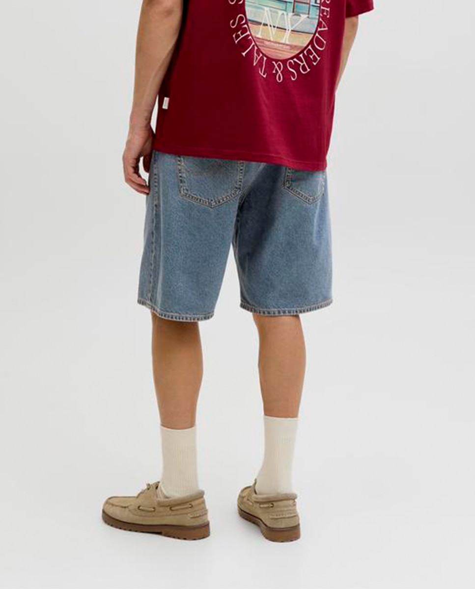 Bermudas de Ganga Relaxed Fit Azul-3